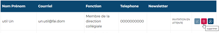 Paris Asso - supprimer utilisateur